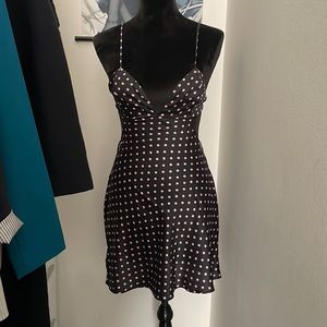 Perfect summer dress black with pink polkadots backless